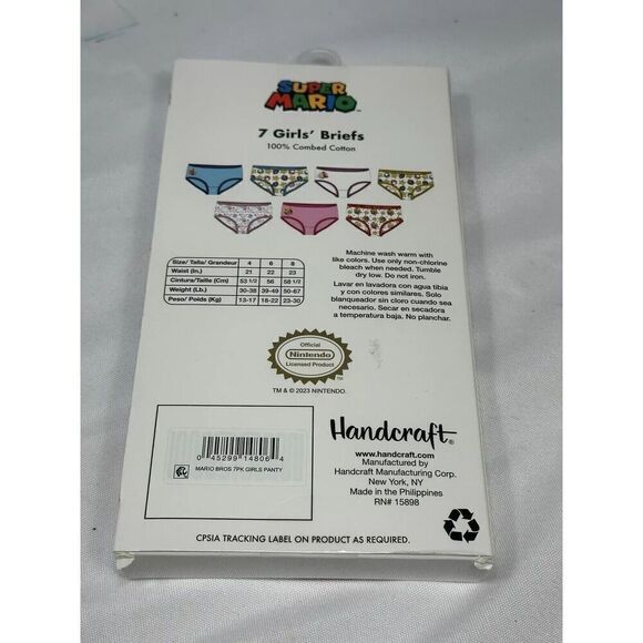 HANDCRAFT girls 7 pairs briefs  SUPER MARIO size 6 - Picture 2 of 2